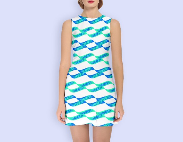 Turquoise Blue Floral Pattern